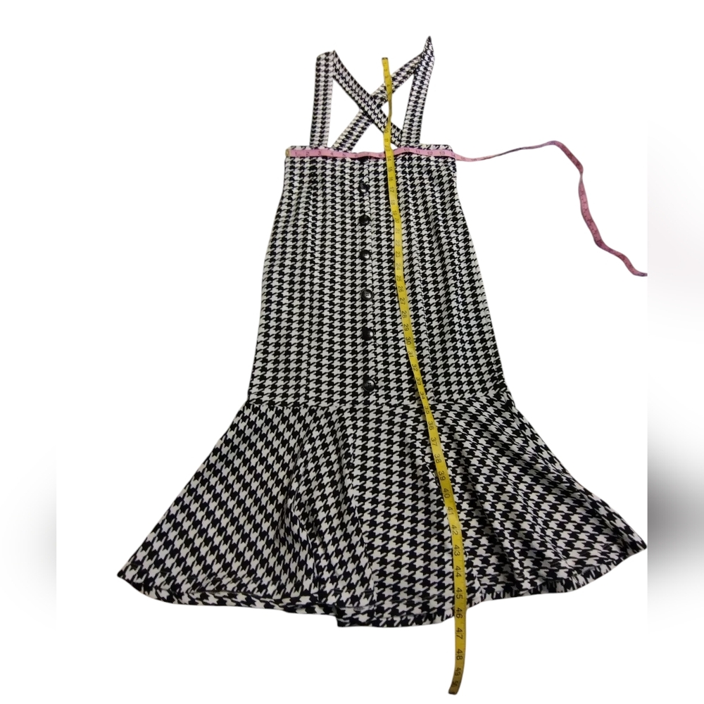 EUC SHEIN Black And White Houndstooth Overall Style Dress Skirt Medium - Picture 3 of 4